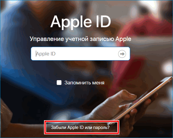 Нажать забыли пароль на сайте Apple