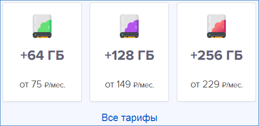 Цены на Облако Mail.Ru